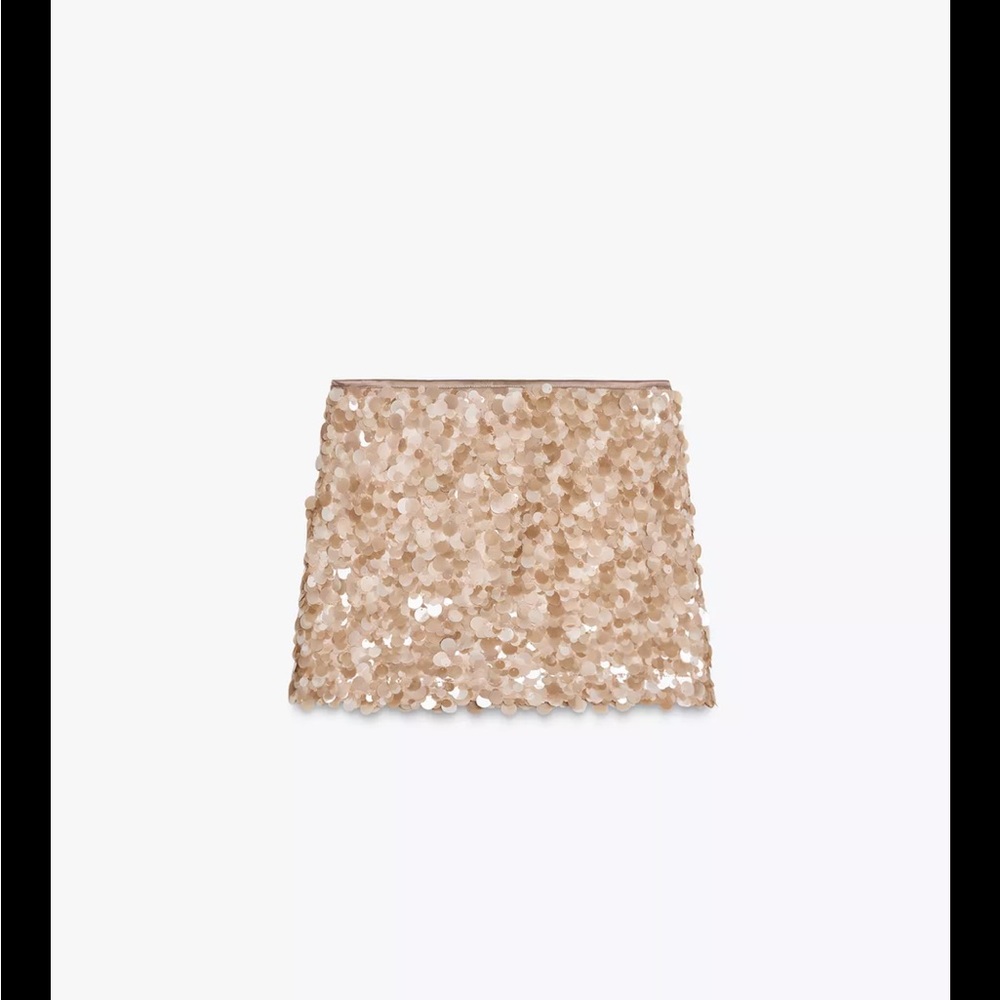 Zara Yellow Sequin Mini Skirt